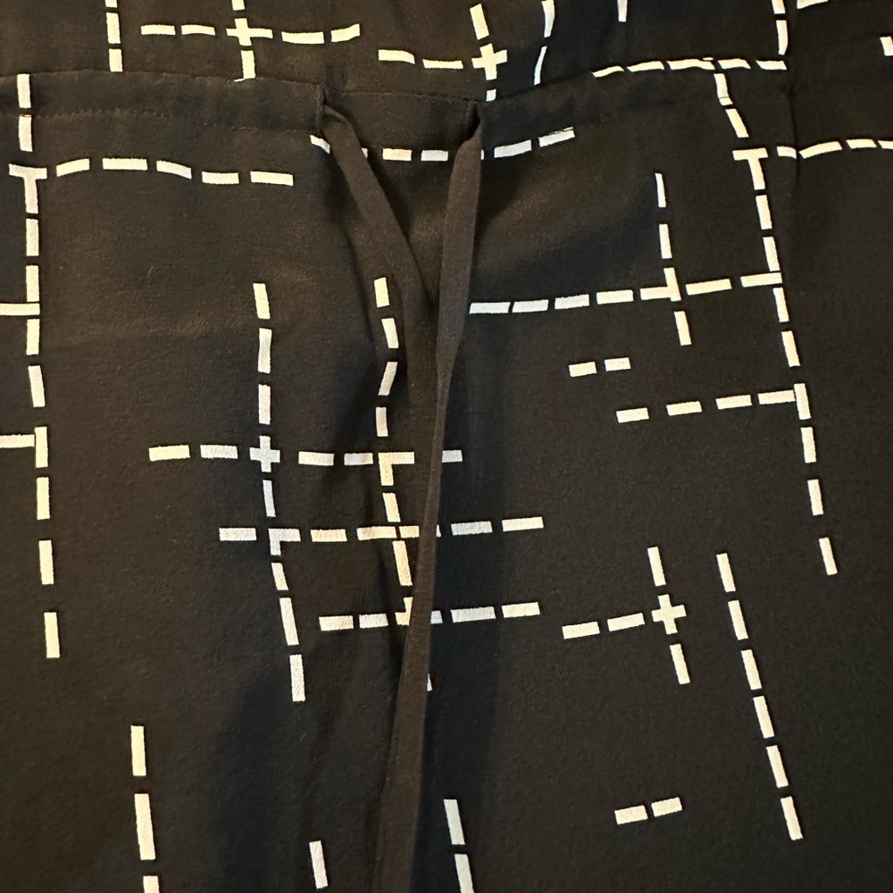 Pendleton 100% Silk Black White‎ Sheath Dress Lined Sleeveless Small Pockets - Picture 2 of 11